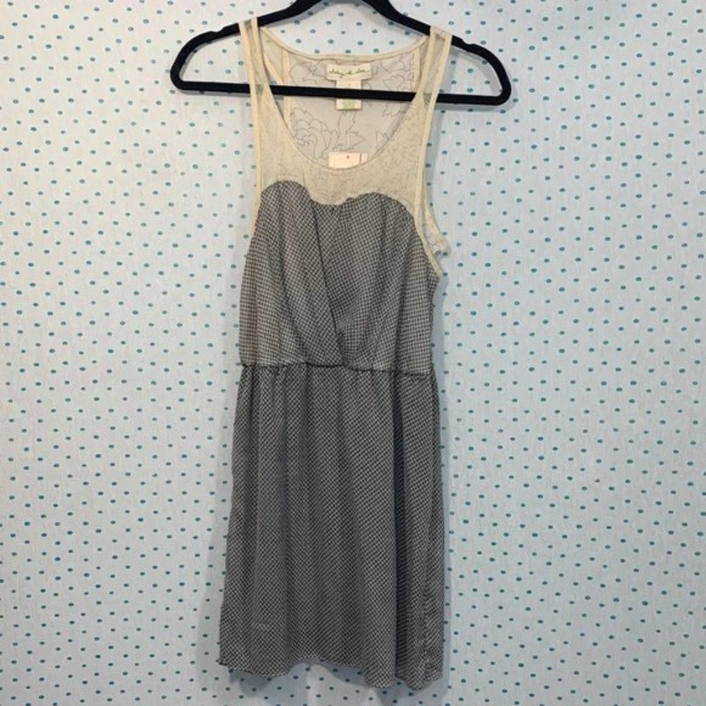 NWT Staring at Stars Urban Outfitters Ivory & Black Star Pattern Dress